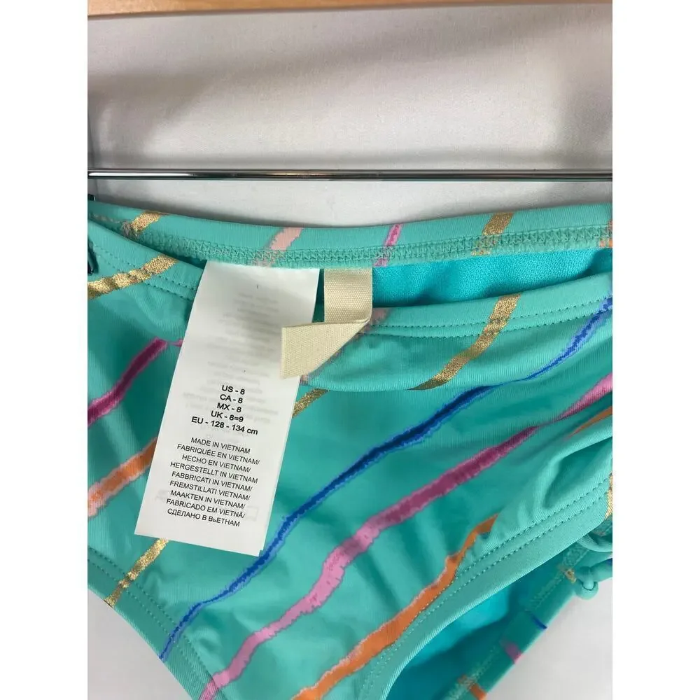 4/$25 NWOT Hobie Girls striped bikini bottom 8